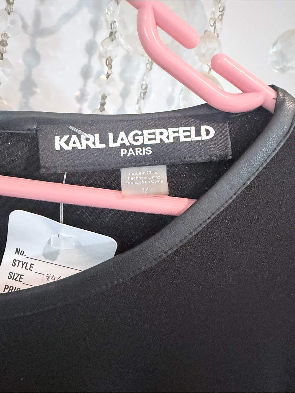 Karl Lagerfeld Black Sleeveless Sheath Dress with Trim - Picture 3 of 3
